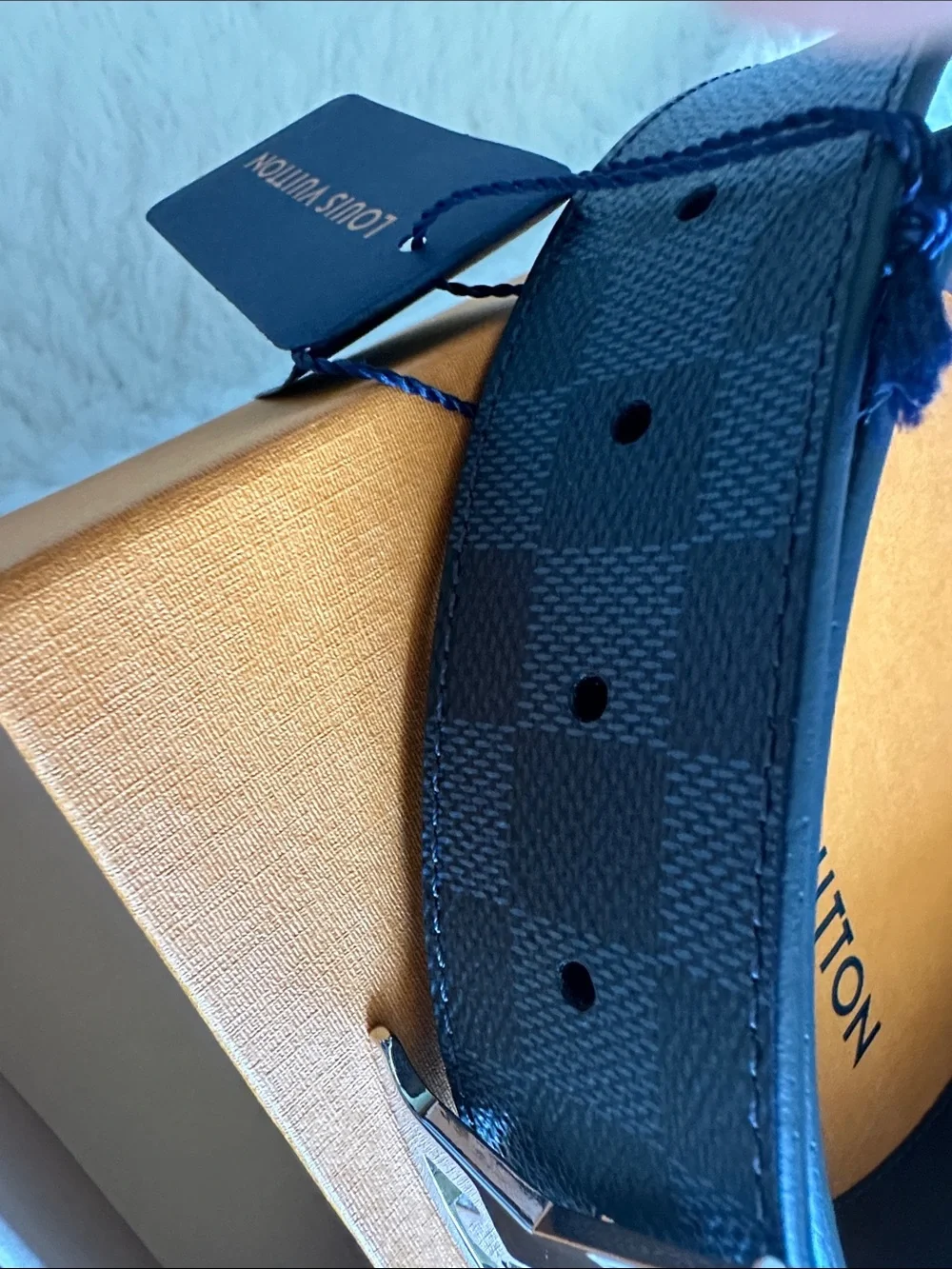 Louis Vuitton LV Initiales 40mm Reversible Damier Cobalt Belt 100/40